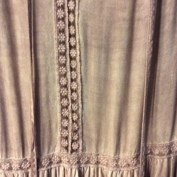 ENTRO Women’s Dress Boho Sleeveless V-neck Feminine Dusty Rose Size Small - Picture 4 of 4